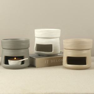 Brûleur d'huile essentielle en céramique pour la décoration intérieure, porte-bougie chauffe-cire pour la méditation, souvenirs d'automne, cadeaux - Product Image 1
