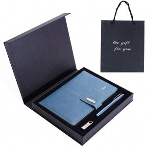 Wholesale Corporate Leather Notebook Gift Set With Pen Customizable Luxury Business Stationery Item Note Book A5 <b>Journal</b> Diary - Product Image 2