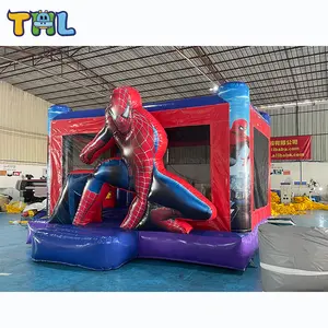 Movie theme Bounce House Combo red spider jumper man inflatable bounce jumping castle for kids