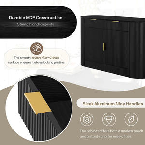 ตู้เก็บของทันสมัยรักษ์โลก แข็งแรงทนทาน 2 ประตู 2 ลิ้นชัก ลายทาง ทำจากไม้อัดเอ็มดีเอฟ พร้อมมือจับ ประตูโค้ง - Product Image 5