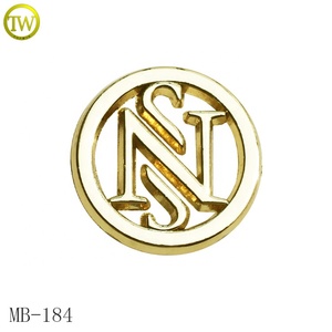 Custom Hollow Gold logo Round Tags Wallet Metal Name Plate With Letters for <strong>Suitcase</strong> <strong>Accessory</strong> - Product Image 1