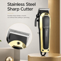 Tondeuse à cheveux sans fil rechargeable avec écran LED, longue autonomie, moteur puissant, tondeuse électrique avec 4 peignes pour barbier et hommes