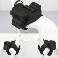 Harnais tactique léger et silencieux pour animaux de compagnie, avec clip de ceinture avant, crochet pour étiquette d'identification de chien, fonction anti-traction, solide, pour l'entraînement des chiens de travail