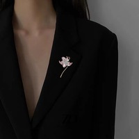 Bros Pin Cheongsam Motif Bunga Teratai Vintage, Temperamen Elegan, Anti Selip, Enamel Tiga Dimensi, Dekorasi Bunga
