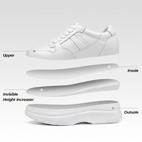 Chaussures décontractées à plateforme pour femmes en cuir de vachette respirant de haute qualité, personnalisées, rehaussantes de 8 cm, pour le quotidien