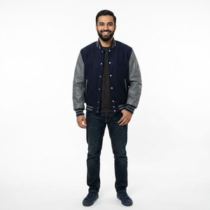 Top Product 100% Quality Best Material Woman and <b>Men</b> Wool Varsity <b>Jacket</b> <b>Leather</b> Sleeves CollegeBaseballjacket for <b>men</b> - Product Image 1