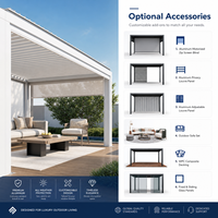 Pergola bioclimatique motorisée en aluminium à lames rotatives, imperméable, écologique, pour jardin extérieur, patio, gazebo, commande intelligente