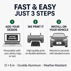 Placa de Matrícula Personalizada para Coche, Placa de Aluminio con Diseño Personalizado, Nombre, Imagen, Marcos Estándar para Motocicletas, Modelo Hecho en China - Product Image 6