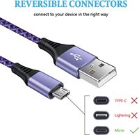 Logo personnalisé Câble de données Micro Usb Câble de charge Micro Usb V8 3 pieds 6 pieds 10 pieds Câble de type C pour Samsung Téléphone mobile Android