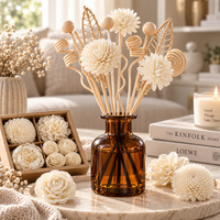 Bâtonnets diffuseurs en bois de Sola parfumés en vrac avec fleurs, pour diffuseurs à bâtonnets