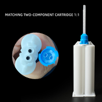 Buse de mélange statique carrée bleue à 16 sections pour cartouche d'adhésif bicomposant AB de 50 ml, rapport 1:1, tube de mélange de résine époxy