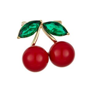 Muyu Cherry Brooch Zinc Alloy Women's Party Lapel Pin Fruit Shape Claw Setting - Product Image 5