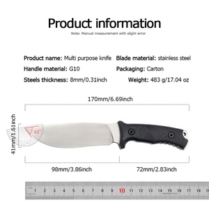 Cuchillo de Acero Inoxidable Personalizado con Funda Kydex, Mango G10, Clip de Cinturón Ajustable Portátil para Camping - Product Image 2