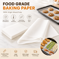 Papier de cuisson en silicone jetable résistant à la chaleur, imperméable et anti-graisse, de marque MJ, prix d'usine, 30-40 g/m², pour poulet rôti