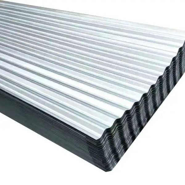 Chapa de metal de acero galvanizado corrugado para techos Gi placa de acero recubierta de zinc aluminio para material de construcción