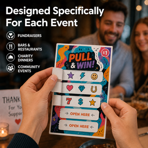 New Style Full Color Custom Break Open Digital Printing Game Card Variable Data Tear Off Printing Five Windows Pull Tab Cards - Product Image 5
