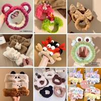 Serre-tête en peluche animal mignon, grenouille aux grands yeux, pour spa, soins de la peau et lavage du visage, bandeau amusant à motif de dessin animé, doux, pour le maquillage, cadeau