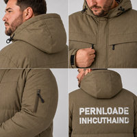 Veste matelassée en duvet pour homme, style utilitaire, à capuche, fermeture éclair intégrale, poches, cordon de serrage, hiver, grandes tailles, surdimensionnée, 6XL, 7XL