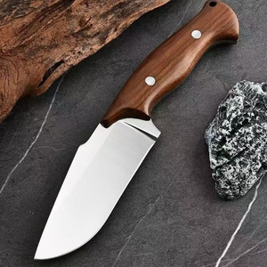 Couteau OEM en acier inoxydable avec surface miroir, manche en bois, multifonctionnel, portable, avec clip de ceinture réglable pour le camping et la découpe - Product Image 3