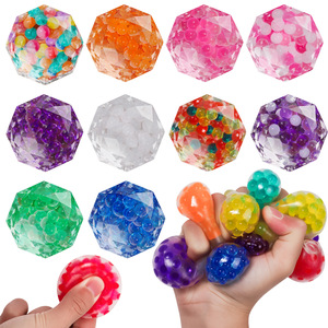 New Design Colorful Mini Beads Squishy TPR Squeeze Rhombus Ball Stress Relief Venting Capsule Fidget Toy <b>Gifts</b> - Product Image 1