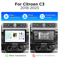 Junsun Radio Mobil Sistem Cerdas 9 "untuk Citroen C3 C4 Aircross 2017-2023 Layar Sentuh Pemutar Multimedia Navi GPS Otomatis