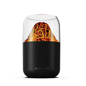 New Crack Volcano 300ML Humidifier Usb Mini Home Bedroom Quiet Atmosphere Light Planet Spray Humidifier