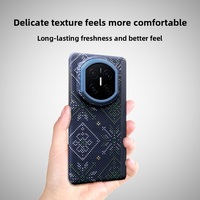 Coque de téléphone portable antichoc de luxe en fibre de carbone OEM Aramid pour Mate X7 avec anneau magnétique gaufré, nouvelle couleur unie