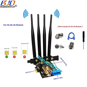 Máy tính PCI EXPRESS 1X PCI-E X1 để NGFF M.2 không dây adapter thẻ 4 antenna 2 Nano Sim ổ cắm cho 5G 4G LTE GSM mô-đun Modem