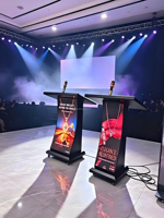 Layar LED Podium Dalam Ruangan P1.5 GOB USA LA Ready Stock, Kustom Tanpa Instalasi untuk Gereja, Retail, Meja Konferensi