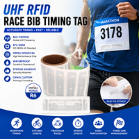 Étiquette de chronométrage UHF RFID pour dossards de course 860-960 MHz EPC Gen2 Impinj Monza R6 pour le chronométrage des événements sportifs (marathon, triathlon, course à pied, cyclisme) OEM