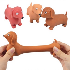 Jouet anti-stress extensible en silicone de 11,7 cm en forme de Teckel, rempli de sable, à presser et à tirer, mignon, réutilisable, pour filles, enfants et adultes - Product Image 2