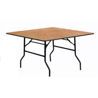 Nouvelle table pliante carrée en bois de 48 pouces Bjflamingo, table de réception pliante pour mariage en plein air