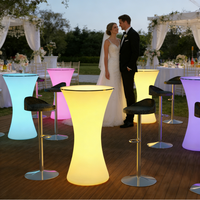 Table de bar LED en plastique pour événements, discothèques, pubs, mariages, fêtes, mobilier de bar extérieur, prix d'usine