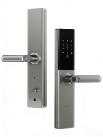 Serrure de porte intelligente Tuya en acier au carbone et alliage d'aluminium, extérieure, automatique, Wifi, avec empreinte digitale, sans clé, pour porte d'entrée