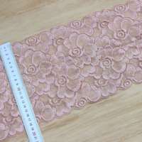 Zèle nouveau coloré broderie dentelle grand bord garniture élastique Nylon/Spandex tissu bricolage culotte accessoires rideau en gros-pour soutien-gorge
