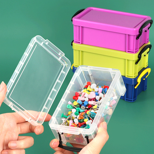 SUNSHING <b>Small</b> Toys Jewelry Collection Box Mini Candy Color Stackable Mini Box with Plastic <b>Lock</b> for Doll House Accessories - Product Image 2