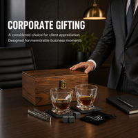 Regalos Corporativos Personalizados, Juego de Vasos de Whisky con Piedras Enfriadoras, Posavasos de Pizarra, Regalo para Hombres, Promociones Empresariales