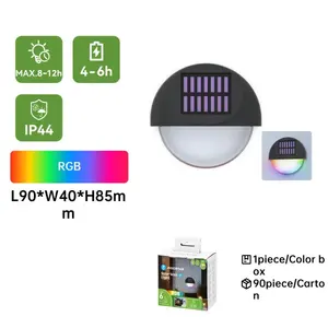 Lampe solaire LED murale noire RGB - écologique, étanche, télécommande - idéale pour l'extérieur, la décoration et la sécurité. - Product Image 2