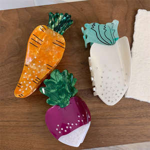 छोटे बैच क्रॉस-बॉर्डर बेस्टसेलर फलों के आकार के एसीटेट वाटरप्रूफ दैनिक बाल क्लिप - Product Image 4