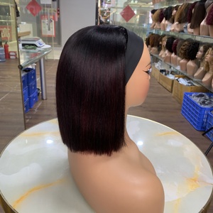 Premium Ice Silk <b>Wig</b> 8 Inch Bone Straight Human Hair <b>Wig</b> Headband <b>Wig</b> Easy Daily Wear Wholesale Bulk Sale - Product Image 2