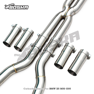 Tuyaux d'échappement Catback en acier inoxydable sur mesure pour BMW X5 M50i 4.4TT 2019-2024 Boska Racing Pipe avec silencieux à valve Performance - Product Image 5