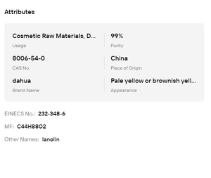 Lanolina Anhidra de Calidad Premium, Extracto Natural de Lana, Ingrediente de Grado Cosmético para Productos para el Cuidado de la Piel - Product Image 6