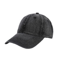 Casquette de baseball 6 panneaux en denim délavé style européen et américain, logo personnalisé, ajustable, 100% coton, calotte souple, tendance urbaine rétro