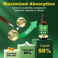 Itawel Gouttes liquides à absorption rapide sans gluten pour le soutien de la thyroïde avec vitamines, sélénium, zinc, L-tyrosine, iode et ashwagandha