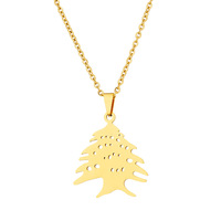Liban Carte Cèdre Arbre Drapeau Pendentif Collier Acier Inoxydable Or/Acier Couleur Hommes Femmes Bijoux Ethniques Cadeaux