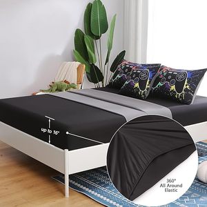 6 Piece Gamer Comforter Set chàng trai trẻ em thiếu niên kích thước đầy đủ màu đen 3D Video Trò chơi điều khiển bộ đồ giường đặt - Product Image 2