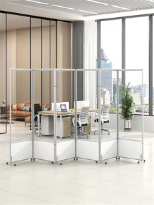 <span class=keywords><strong>Cloison</strong></span> de séparation mobile en acrylique transparent, pliable, en plastique, pour bureau, école, entrepôt, salle de bain, réglable - Product Image 3