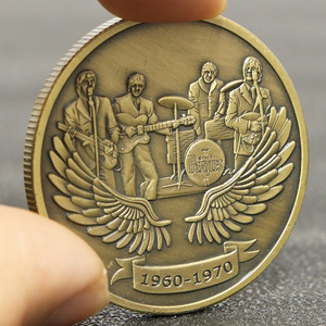Pièce commémorative de groupe de rock britannique, Ailes d'ange, Bronze antique, Découpe, Plaqué or, Pièce de guitariste, Mode et amour - Product Image 4