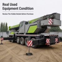 Grue de chantier d'occasion de 100 tonnes, équipement de levage hydraulique tout-terrain pour la construction de ponts et l'installation industrielle