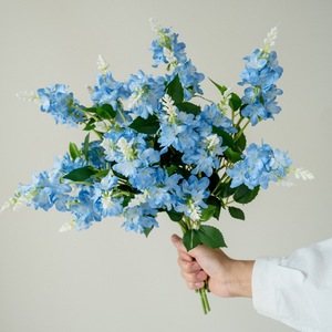 Flores Artificiales Azules, Arreglo Floral de Seda, Decoración Realista para el Hogar, Accesorios para Bodas - Product Image 1